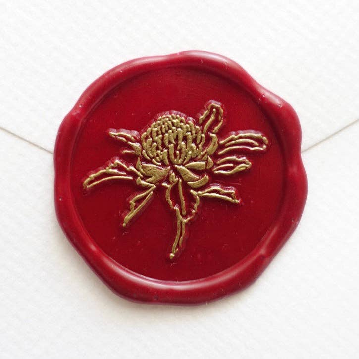 Waratah flower wax seal stamp