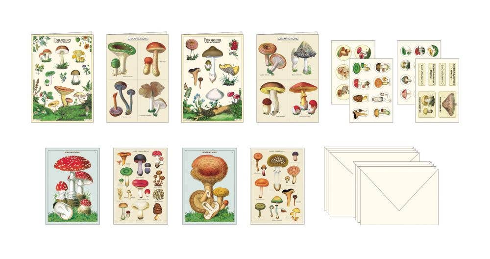 Cavallini Stationery Set - Mushrooms