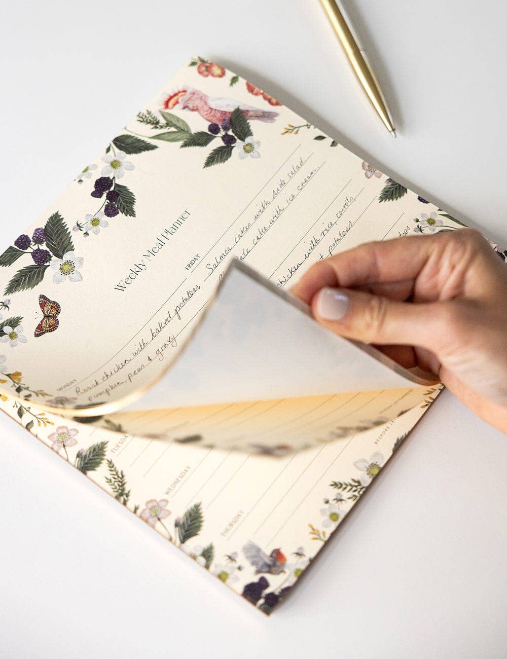 Meal Planner Notepad - Cockatoo