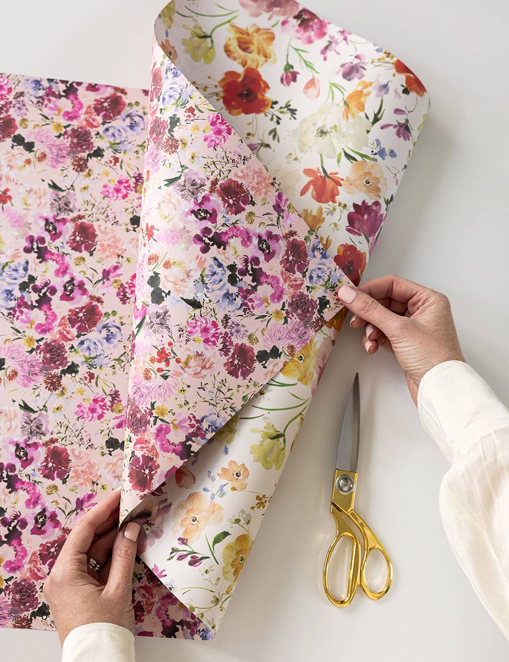 Ranunculus/Wildflowers Double sided Gift Wrap