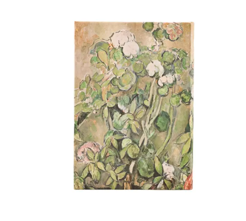 Vintage-style illustration of green leaves and flowers on a textured background