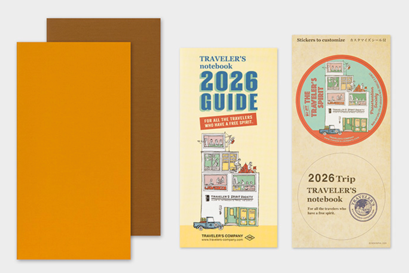 Three notebooks with different covers on a white background