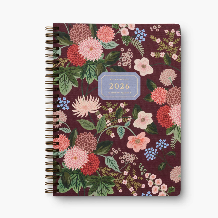 Floral-patterned notebook with '2026' on a white background