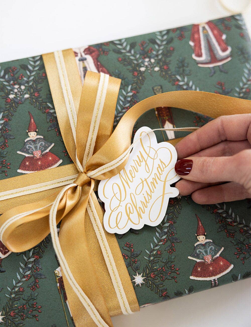 Fine Cotton Ribbon 30m - Gold Line