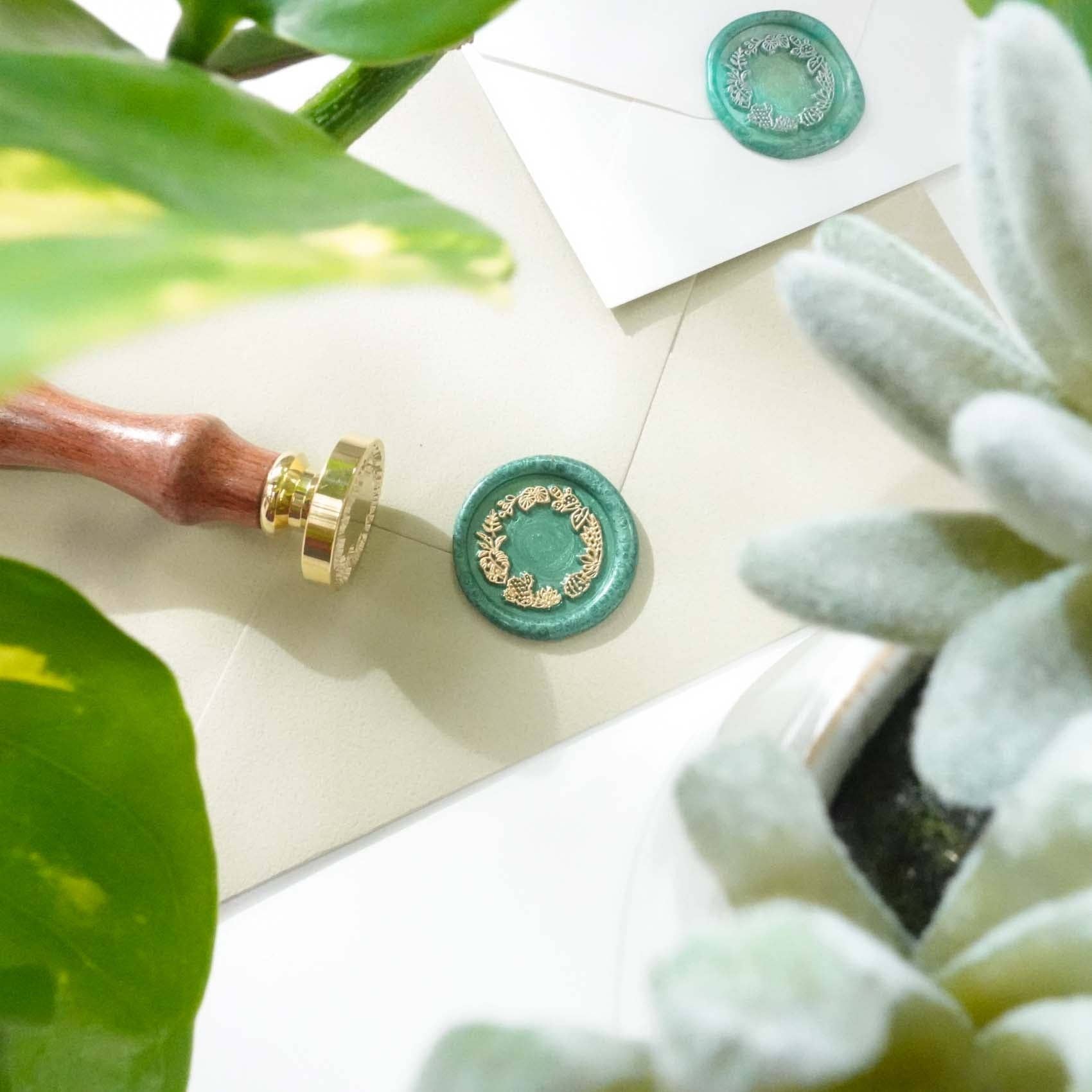House Plant Wreath wax seal stamp