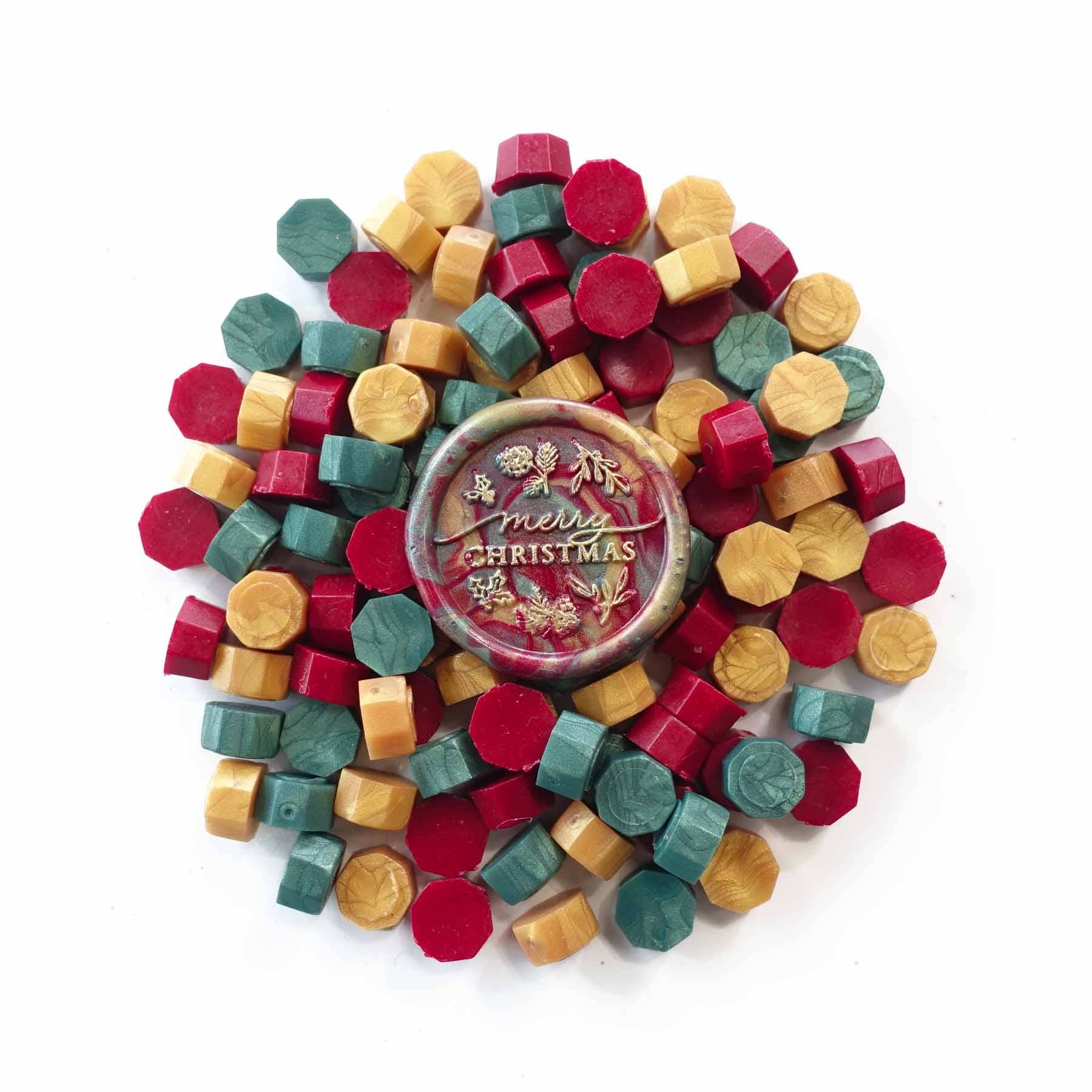 Sealing Wax Beads -Festive Cheer Christmas Mix Red