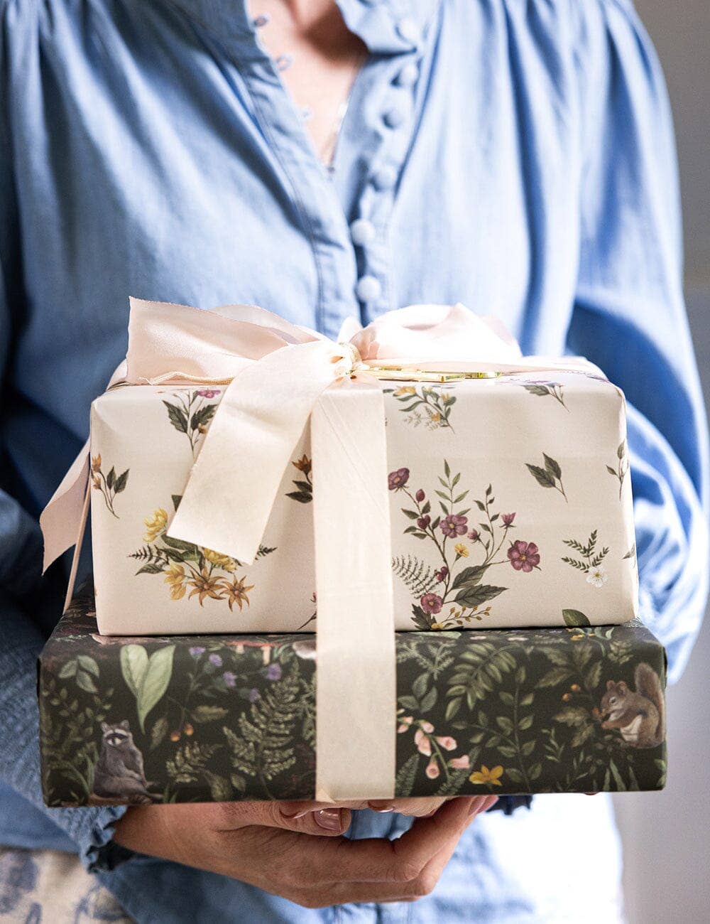 Dainty Blooms / Forest Friends 6pk Gift Wrap Sheets