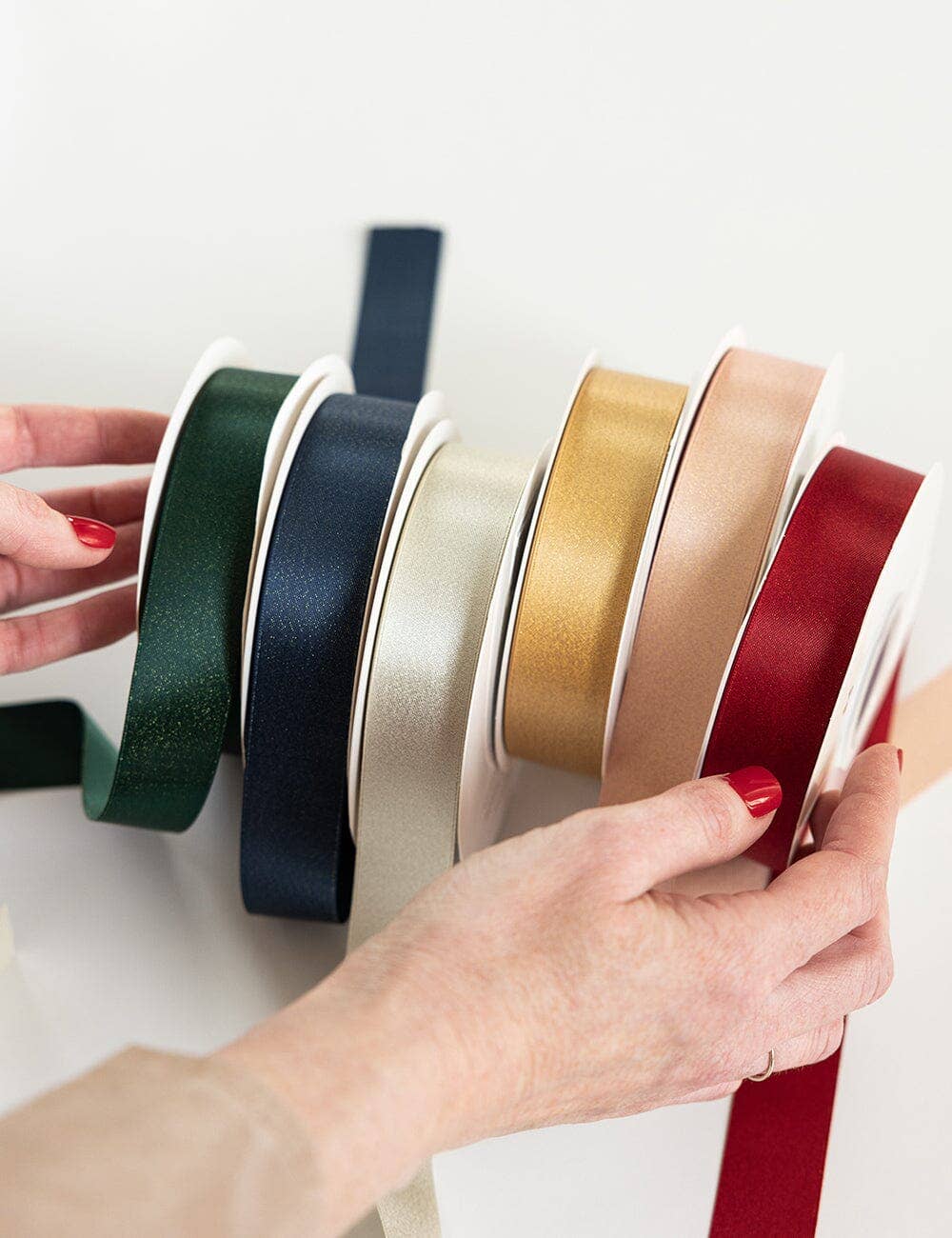 Shimmer Satin Ribbon 30m - Red