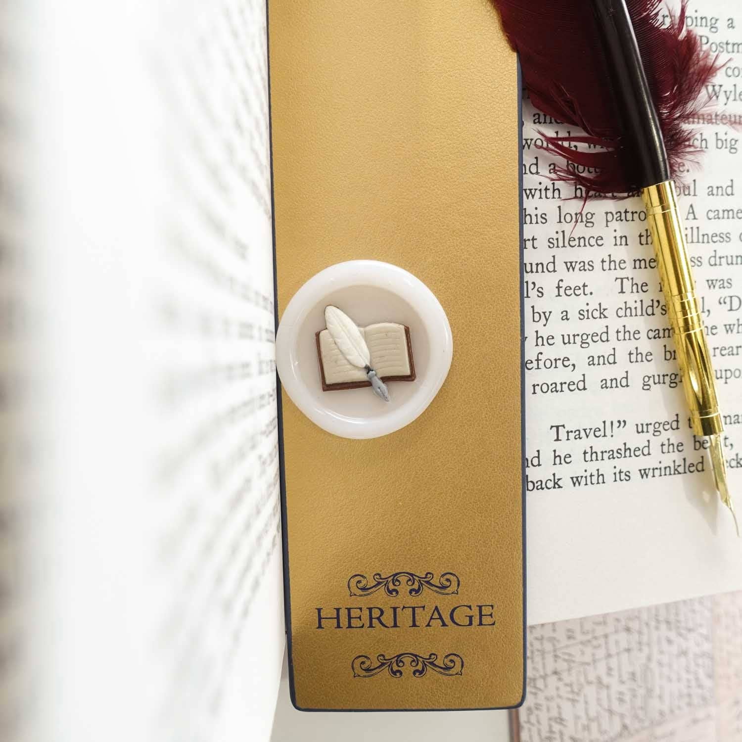 3D Book & Quill wax seal stamp, wax seal kit or stamp head
