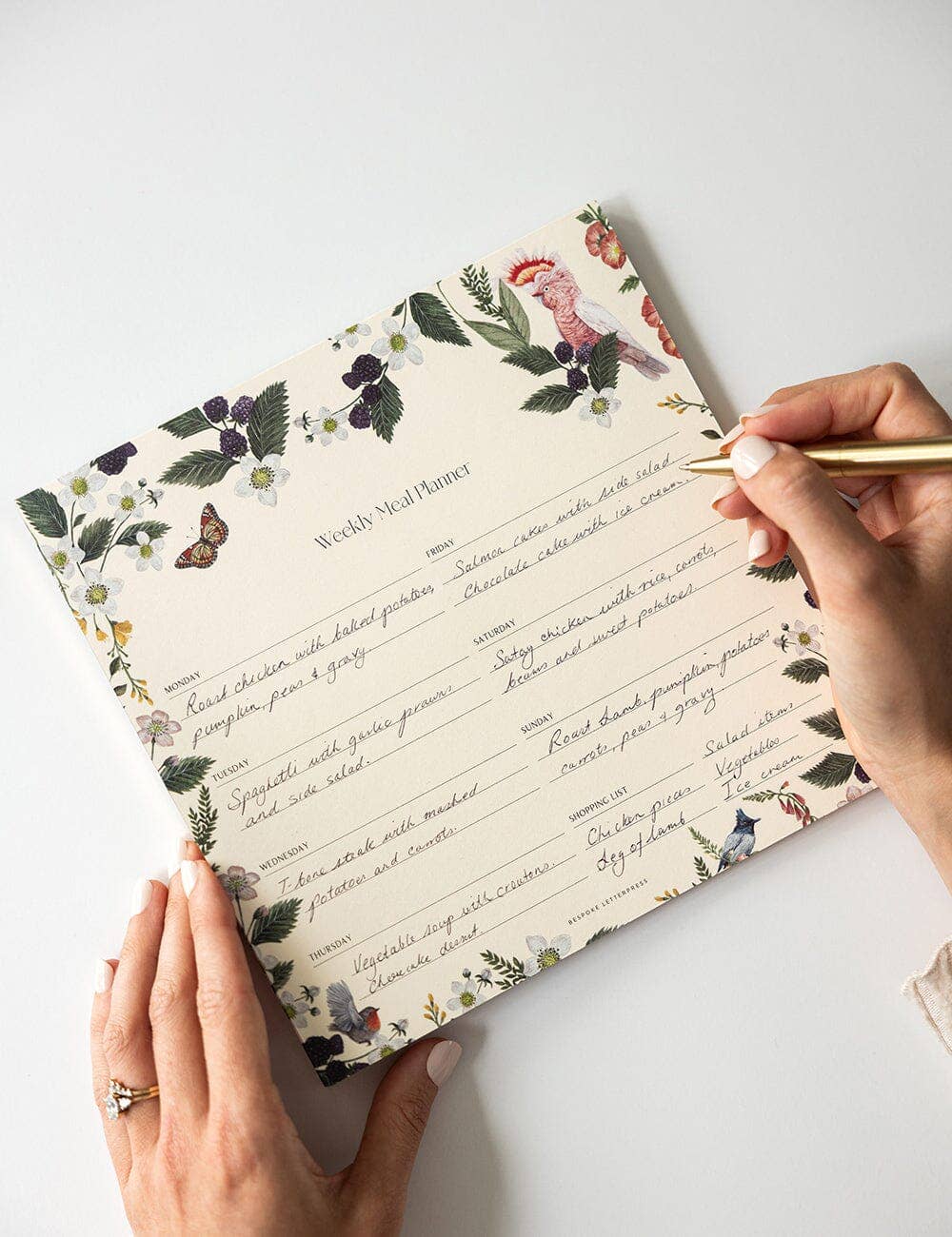 Meal Planner Notepad - Cockatoo