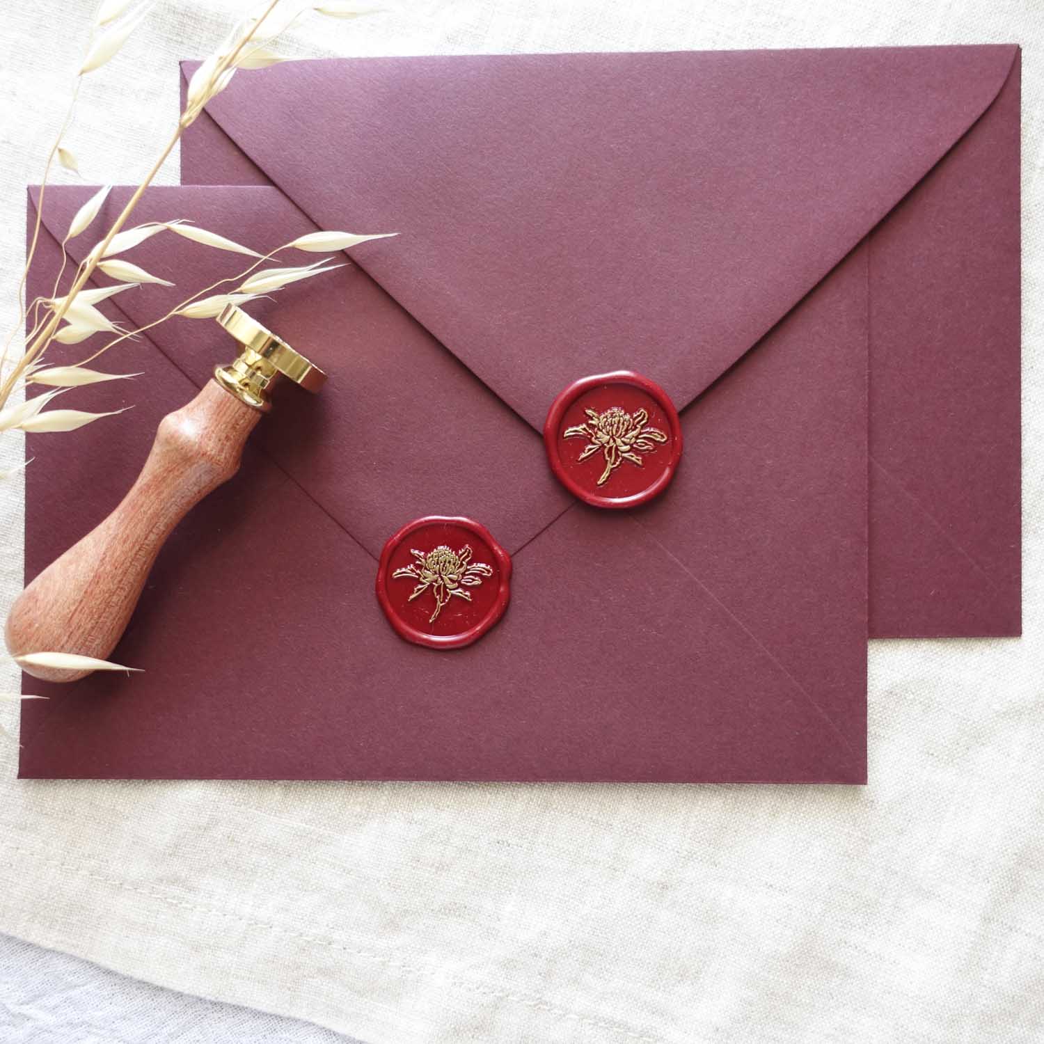 Waratah flower wax seal stamp