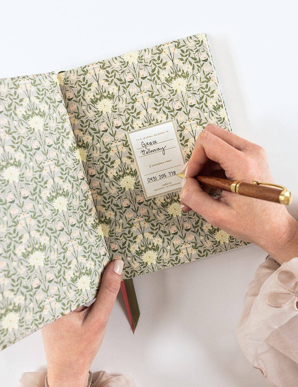 Linen Bound Journal - Bloomere (Lined Journal)
