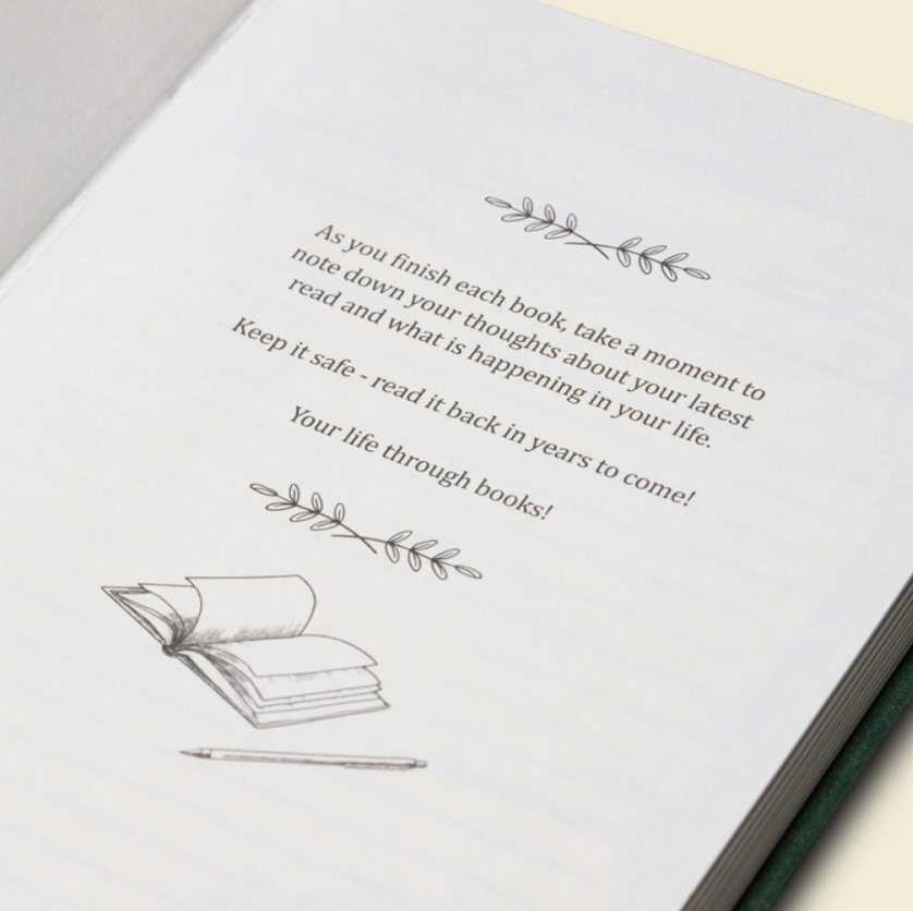 Book with a message and an illustration of an open book on a white background