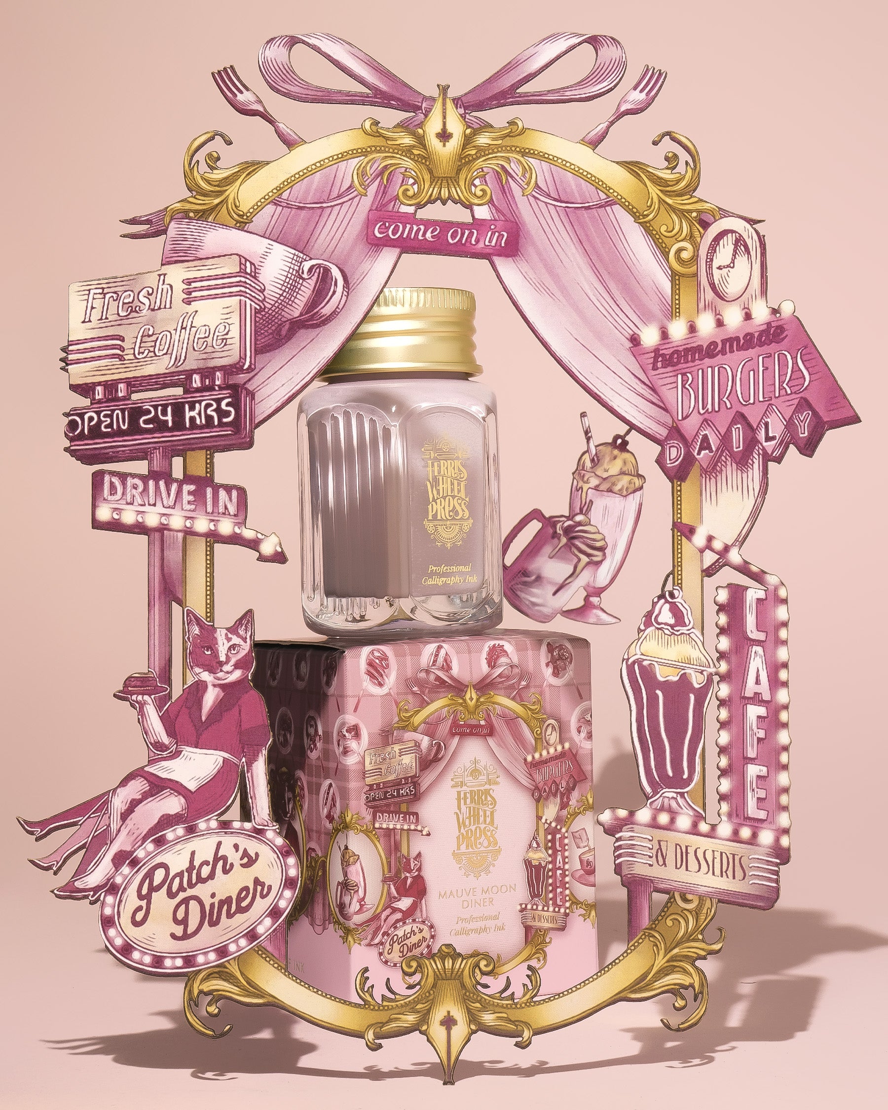Calligraphy Ink - Mauve Moon Diner