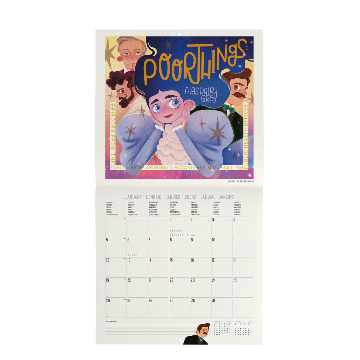 Calendar  featuring animated characters on a calendar