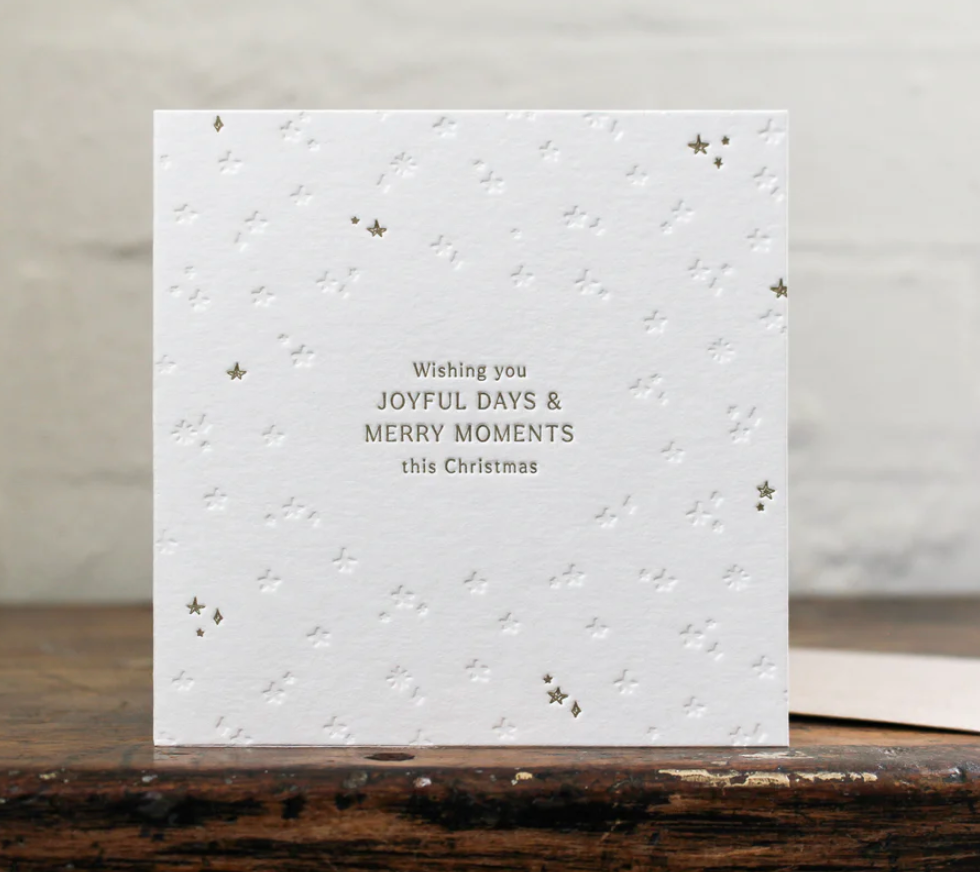 Letterpress Card - Joyful Days & Merry Moments