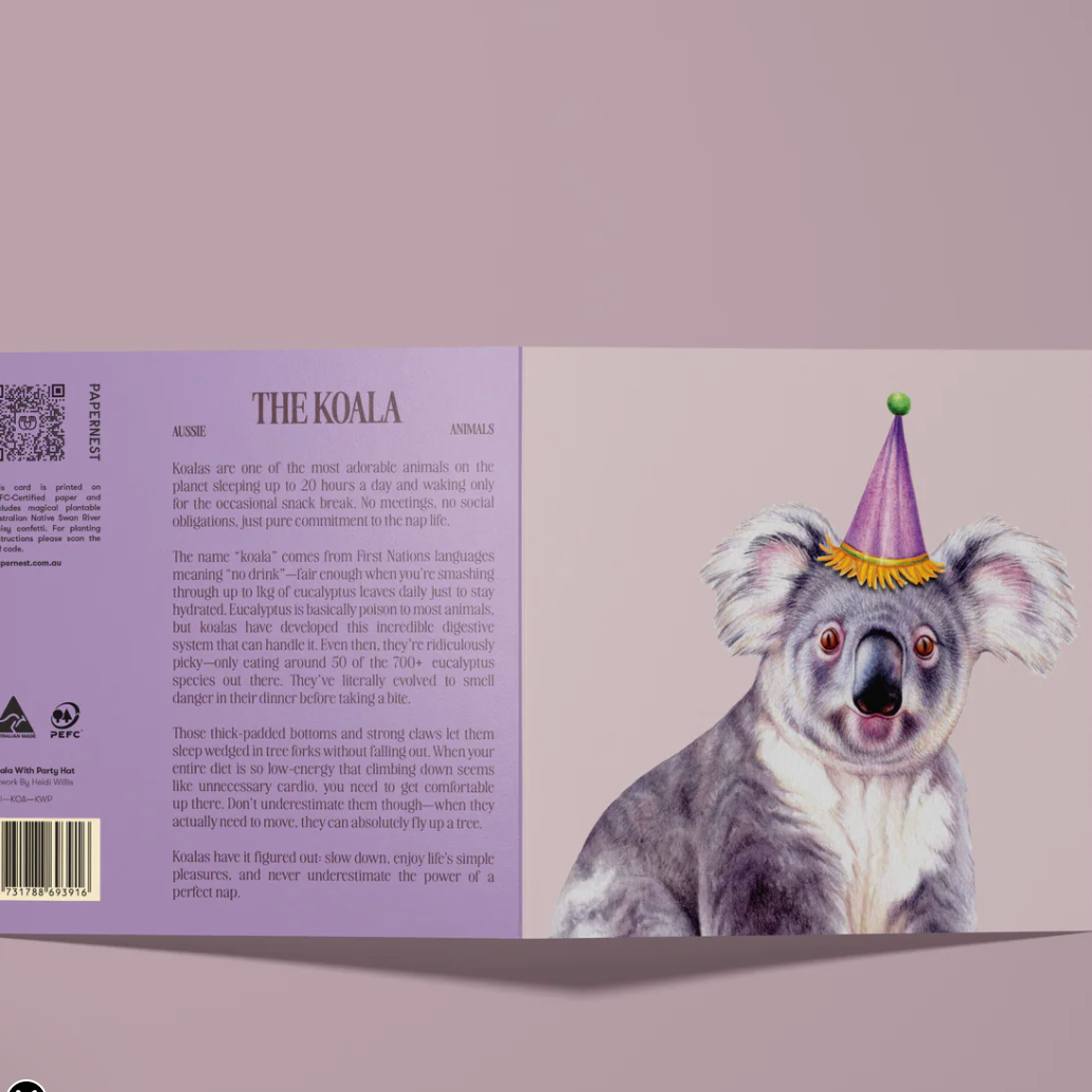 Koala with Party Hat Greeting Card