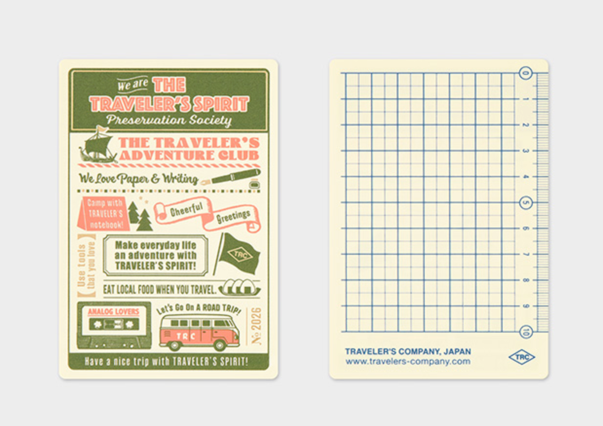 Two cards from The Traveler's Spirit Preservation Society on a light gray background