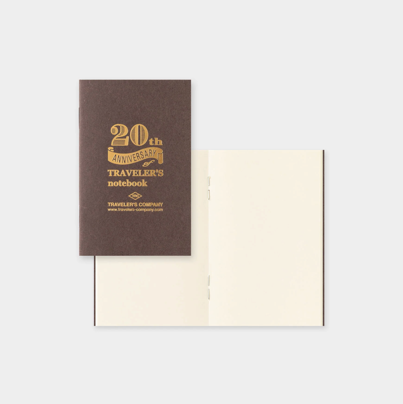 Two notebooks, one brown with gold text and the other beige, on a light gray background.