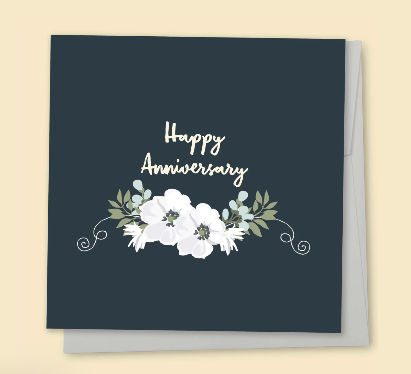 Happy Anniversary Floral Greeting Card