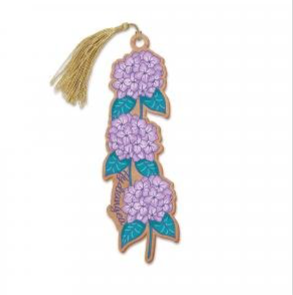 Wooden Bookmark - Hydrangea