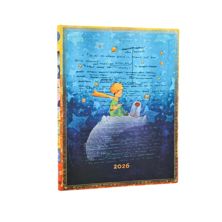 2026 planner with illustration of a child on a boat under stars, on a white background