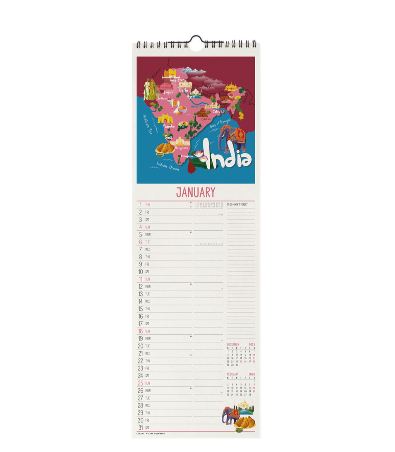 Legami Long 2026 Wall Calendar