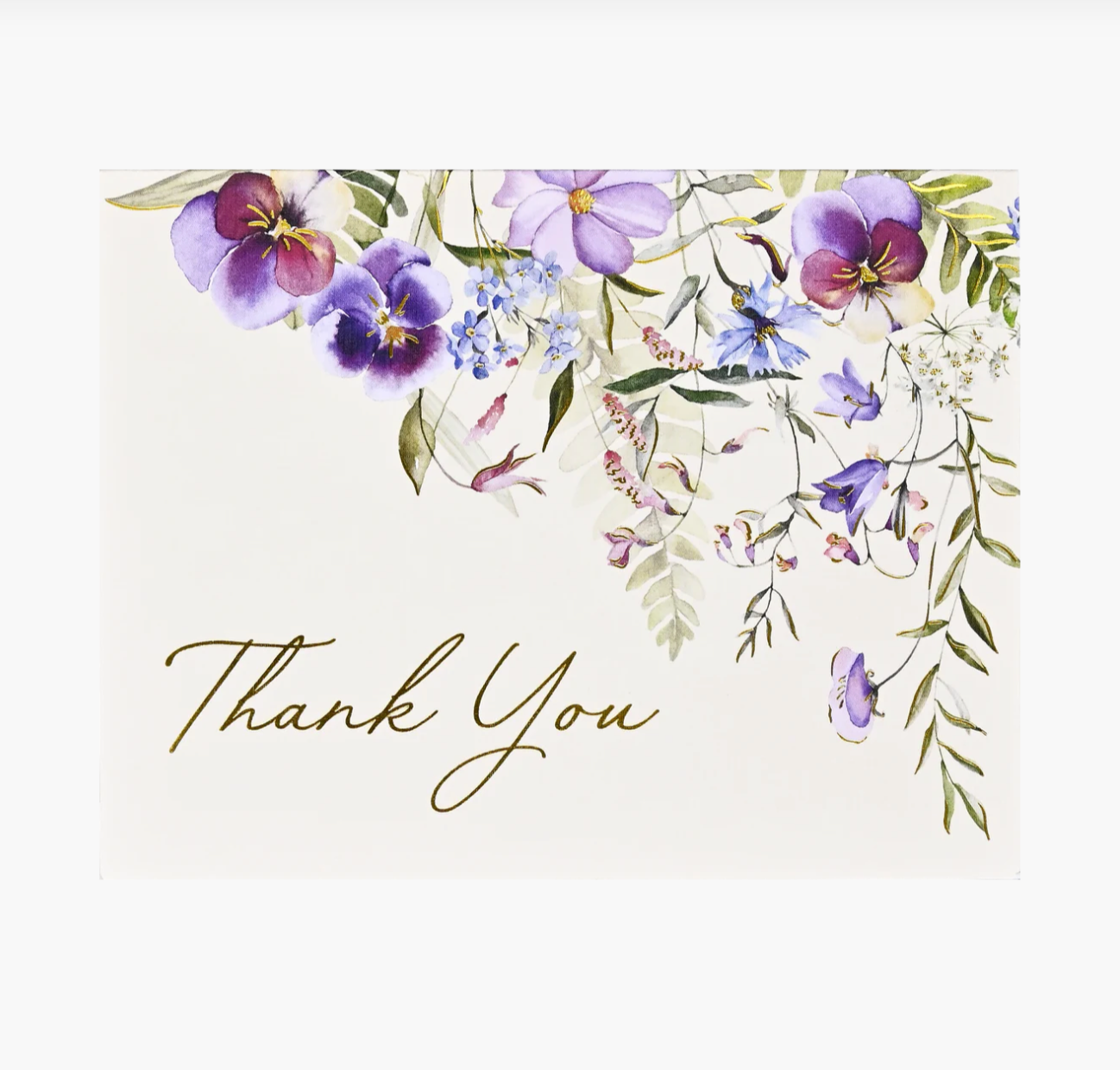Floral design with 'Thank You' text on a white background