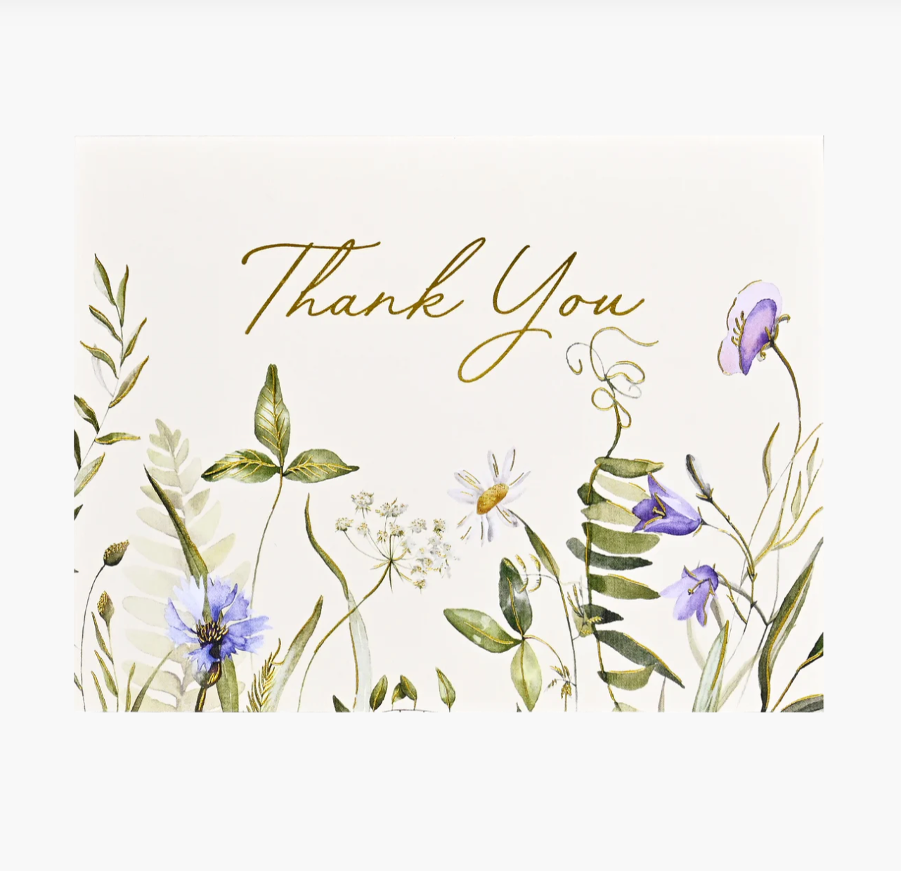 Card with floral design and 'Thank You' text on a white background