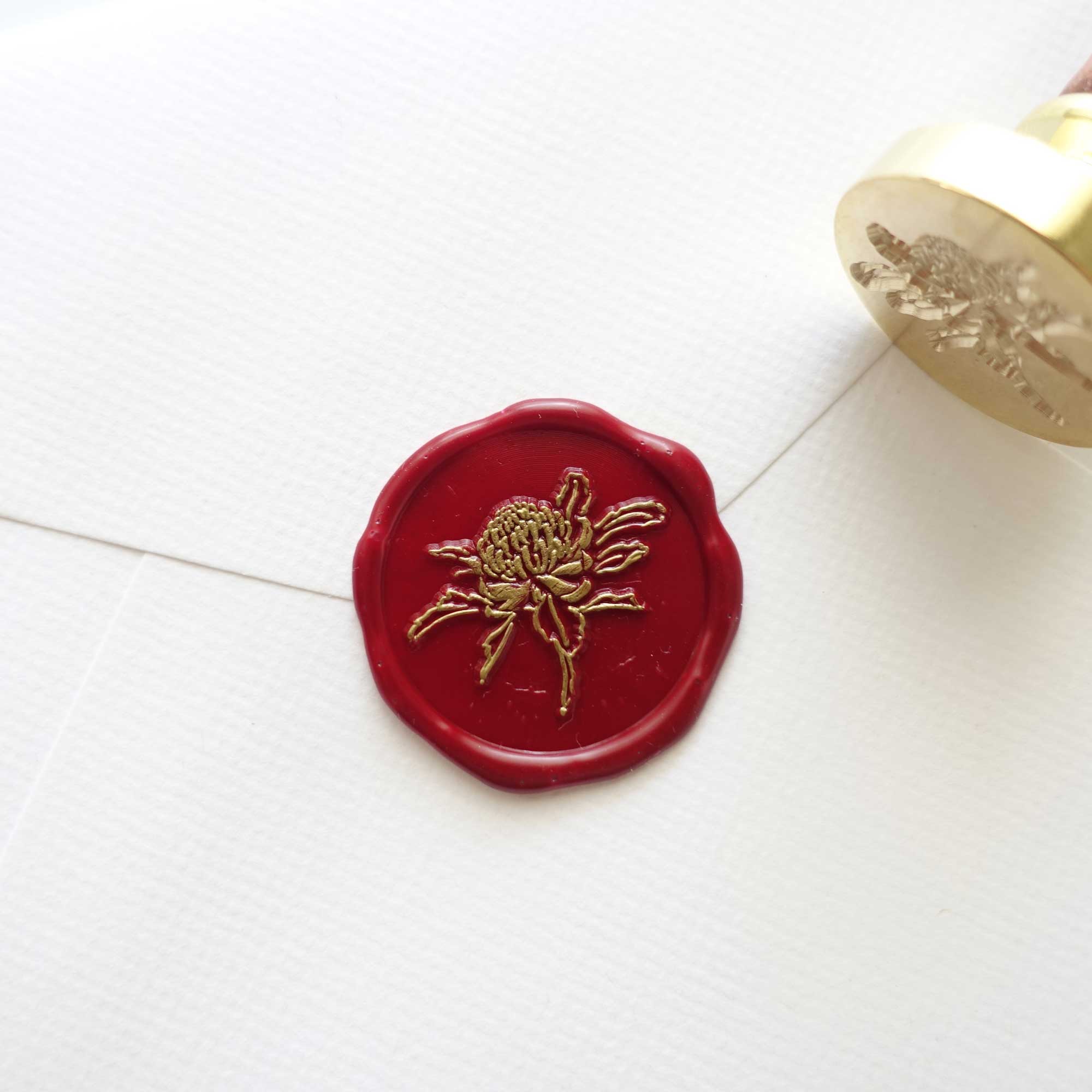 Waratah flower wax seal stamp