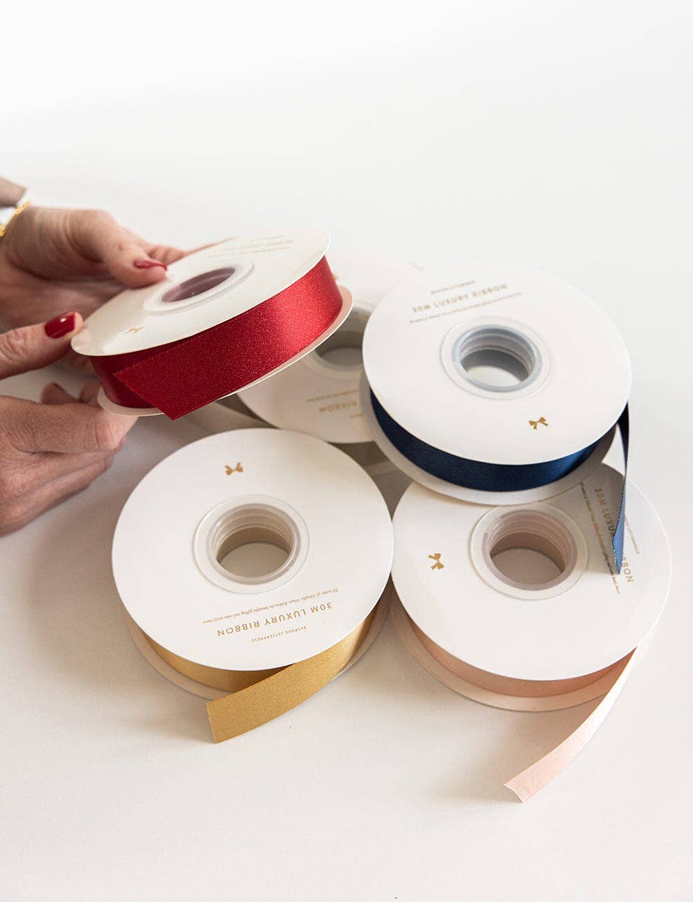 Shimmer Satin Ribbon 30m - Red