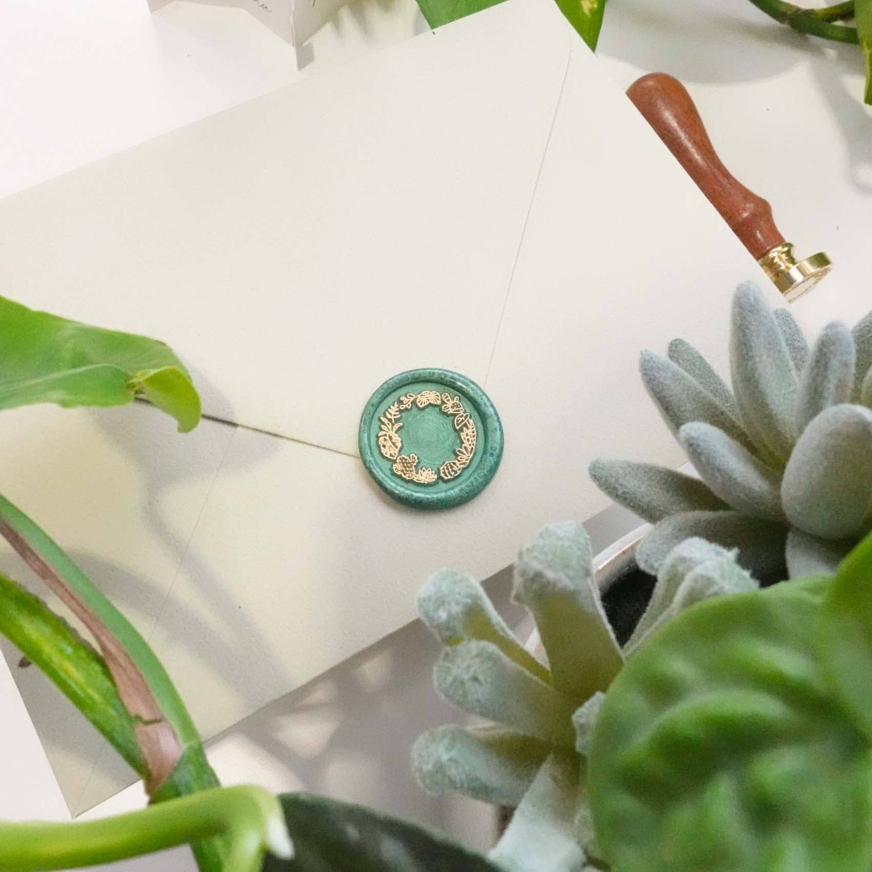 House Plant Wreath wax seal stamp