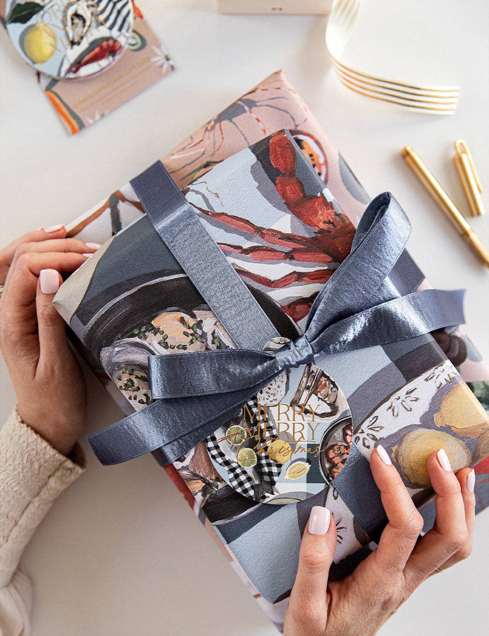Summer Picnic / Crab & Squid Double Sided Wrap