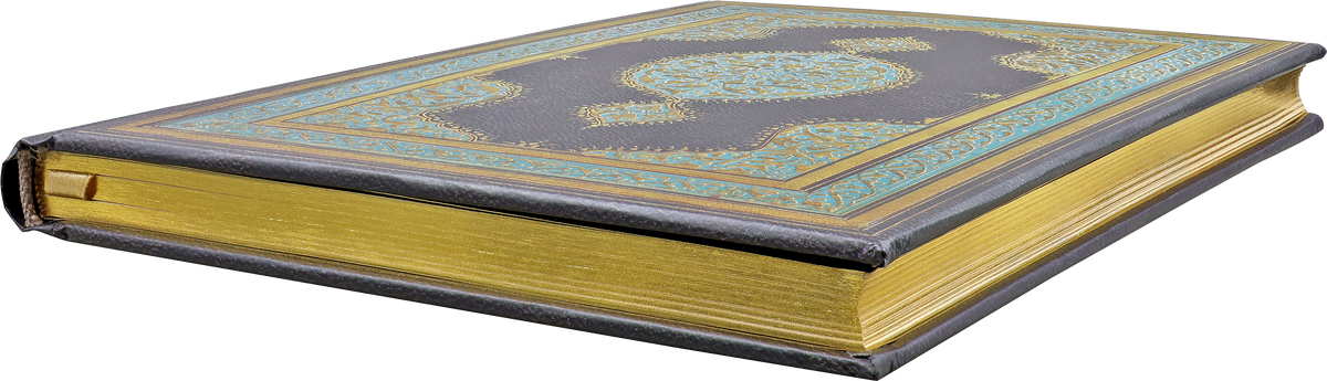 Gilded Calligraphy journal by Peter Pauper Press, open to show lined pages and endsheets