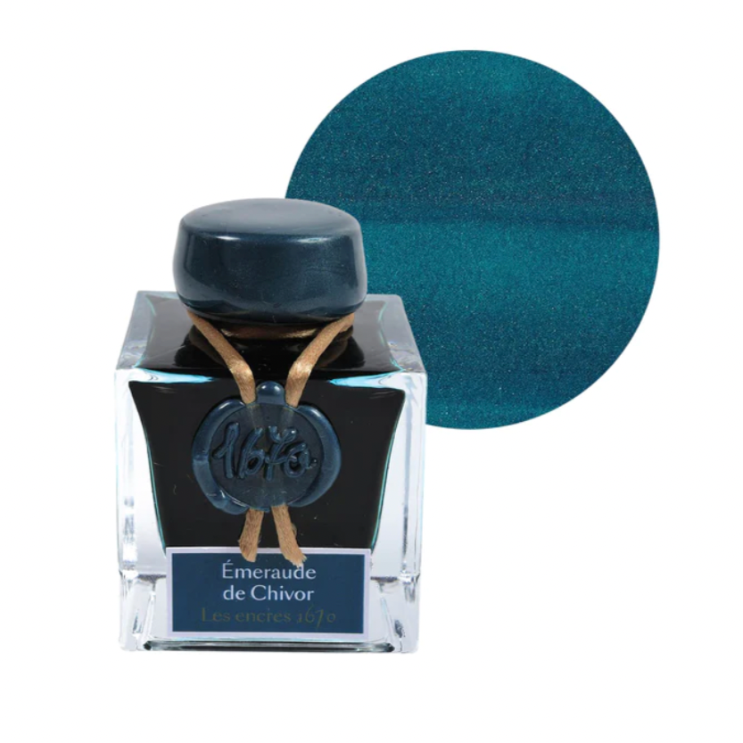 Jacques Herbin Prestige -1670 Collection Fountain Pen Ink - Emeraude de Chivor (Emerald) : 50ml