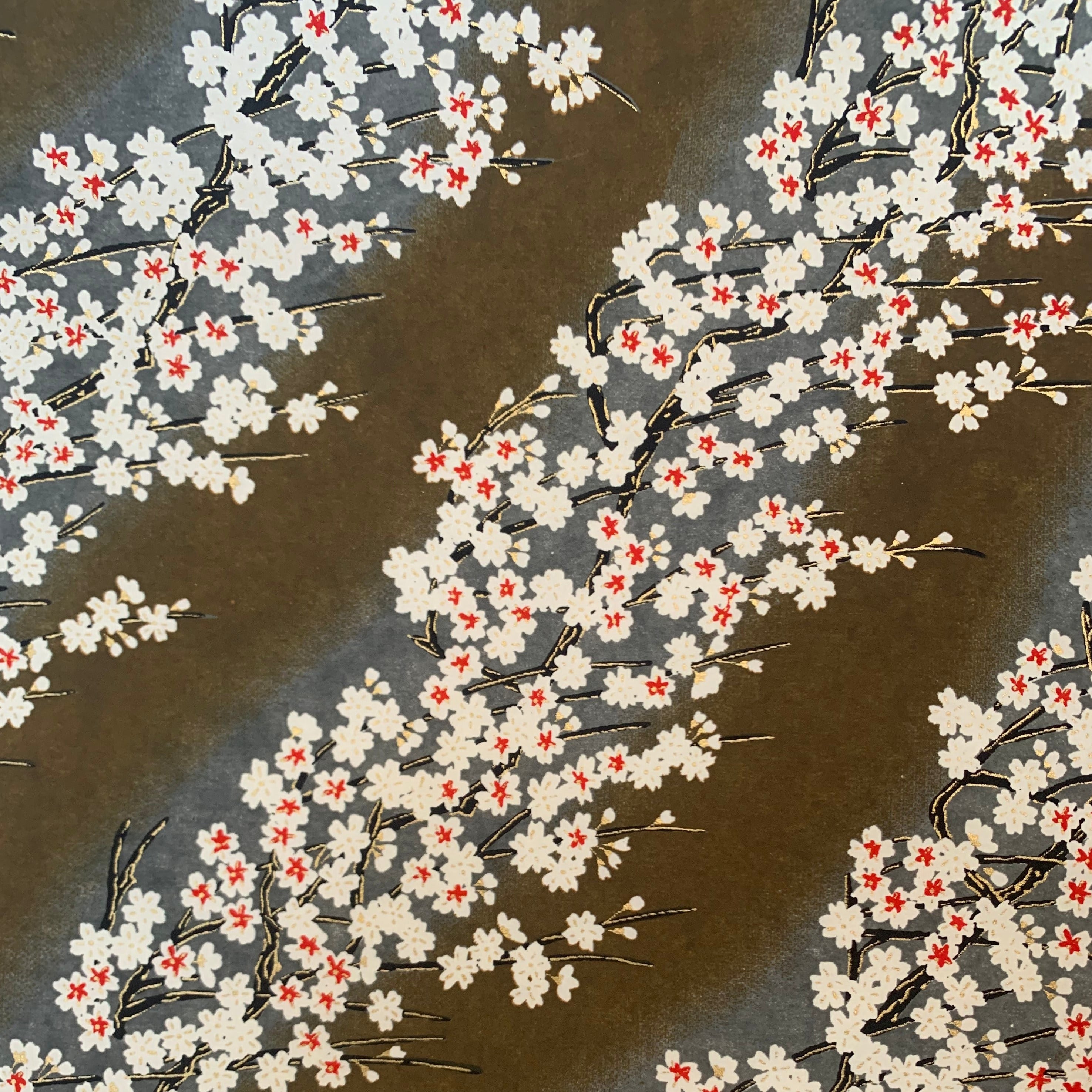 Grey & Brown White Cherry Blossom