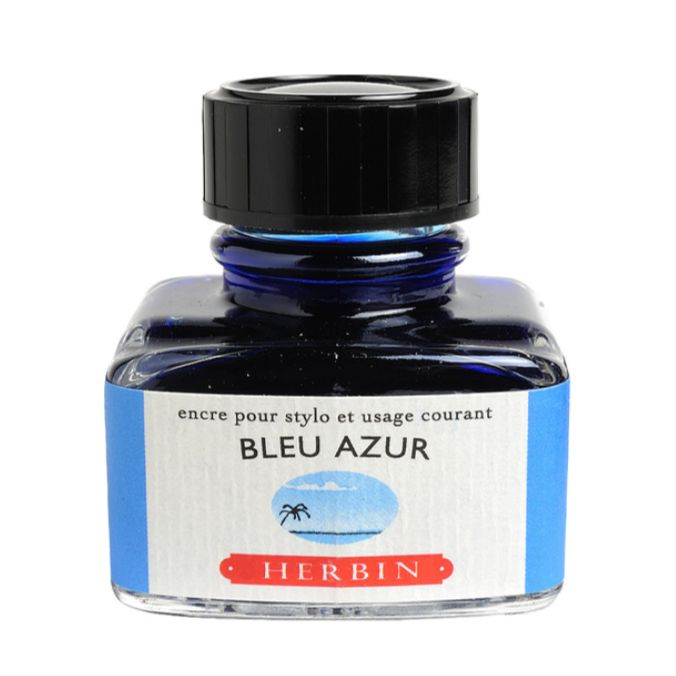 J.Herbin - Fountain Pen Ink - Ocean Blue (Bleu Azur): 30ml