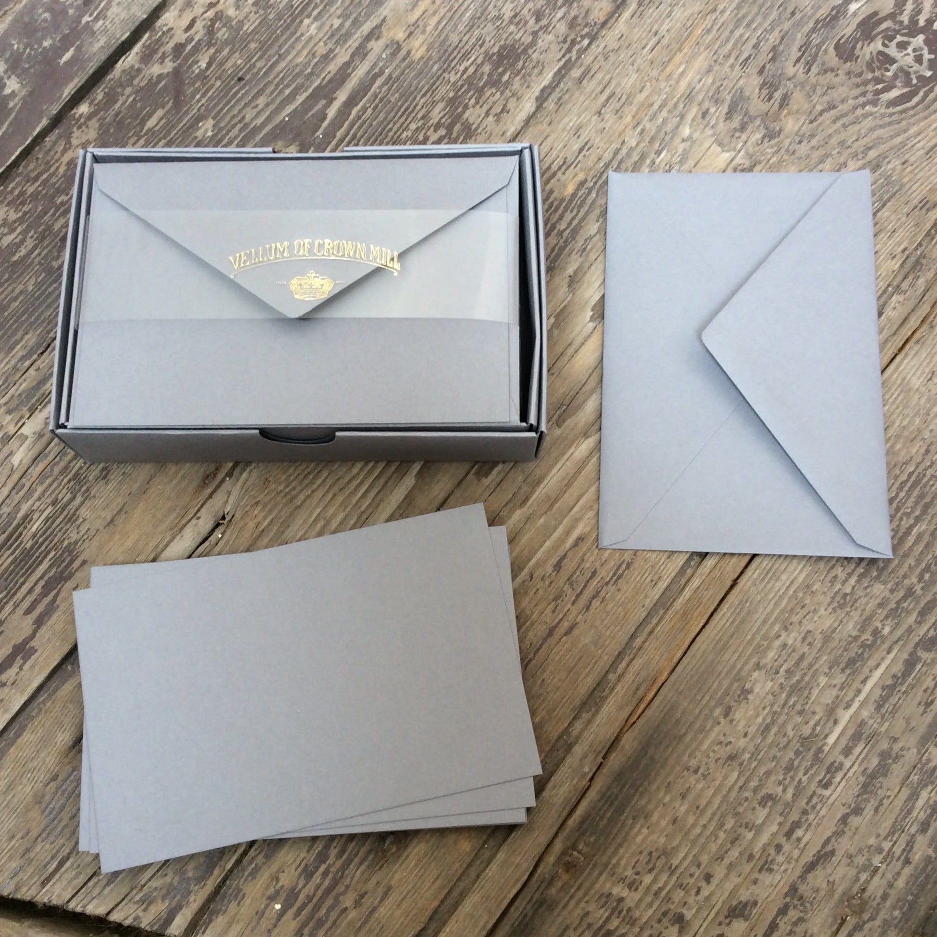 Vellum Range Correspondence Cards Grey