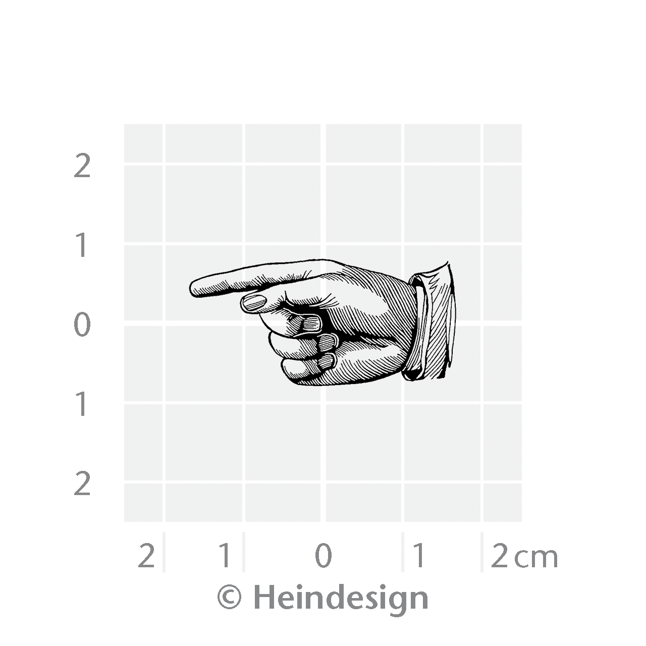 Small Stamps: Hand pointing to left