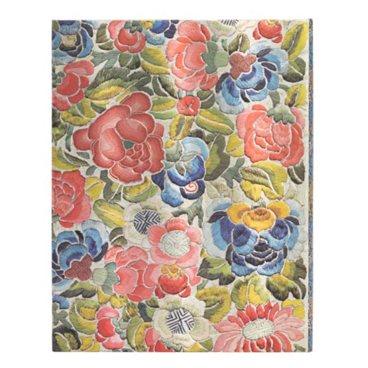 Floral patterned planner with colorful flowers on a white background