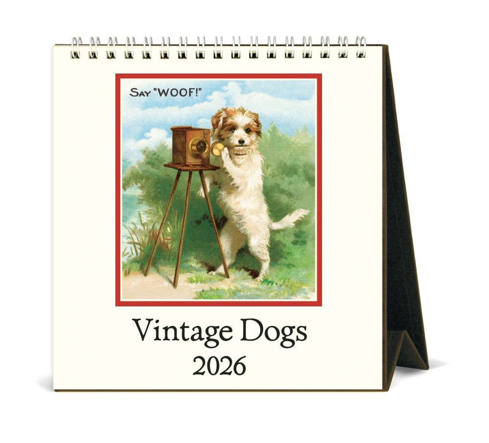 Cavallini 2026 Desk Calendar – Dogs