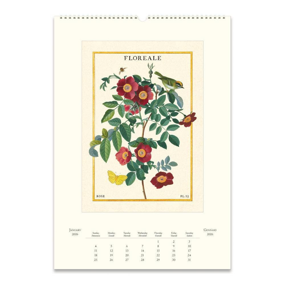 Cavallini 2026 Wall Calendar – Floreale