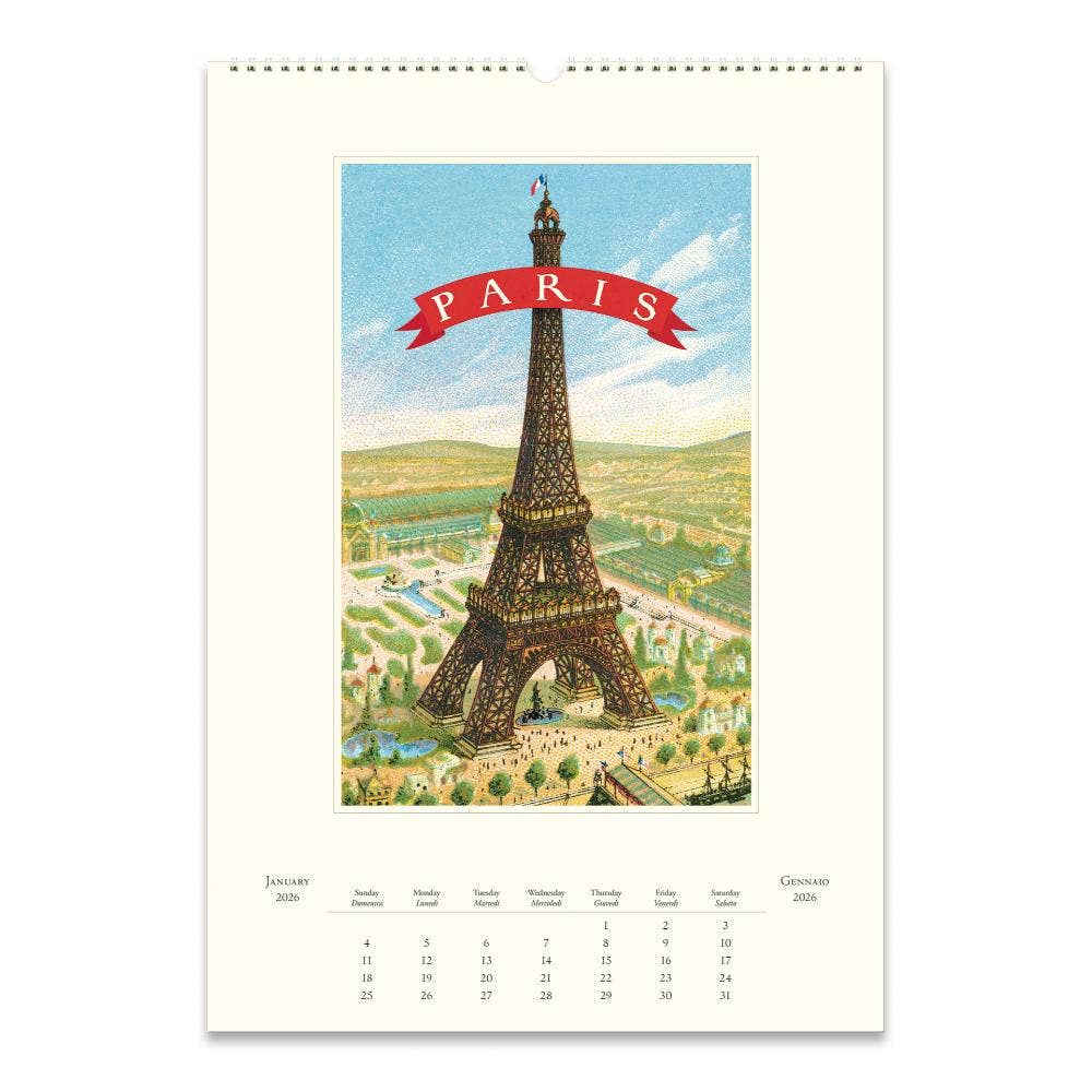 Cavallini 2026 Wall Calendar – Paris