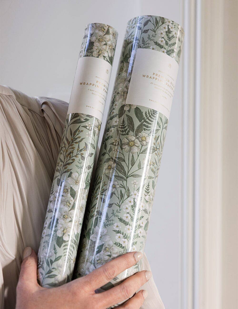 Gift Wrap Roll 3m - Ivory Garden