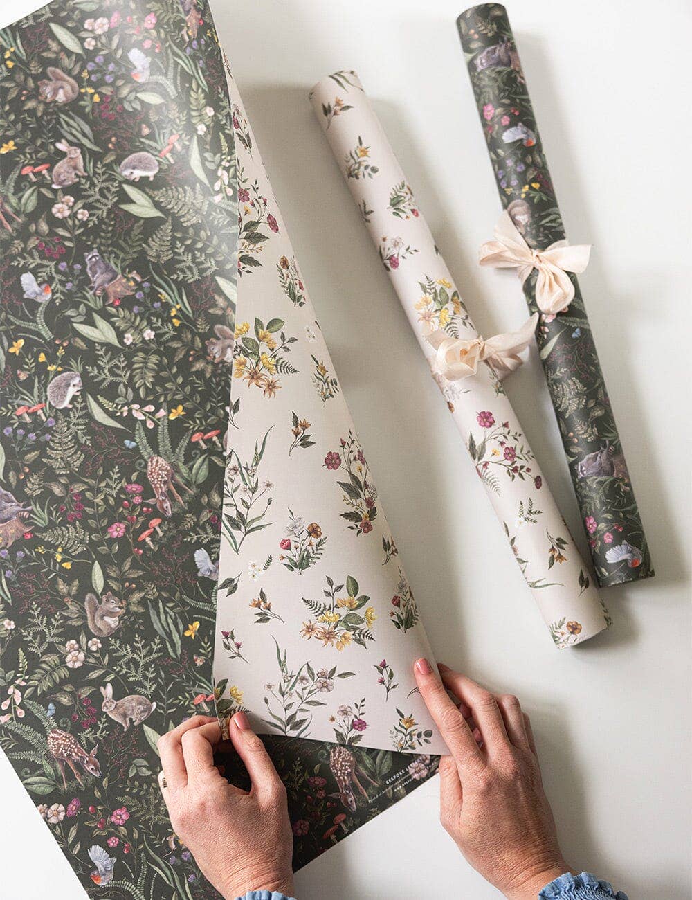 Dainty Blooms / Forest Friends 6pk Gift Wrap Sheets