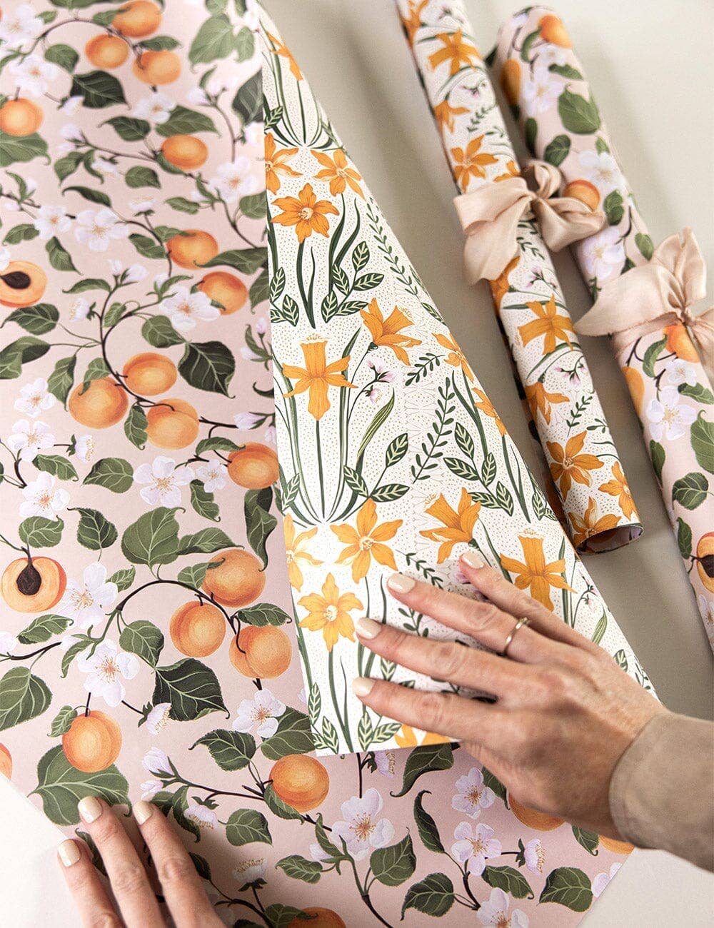 Peaches / Daffodil Double Sided Gift Wrap