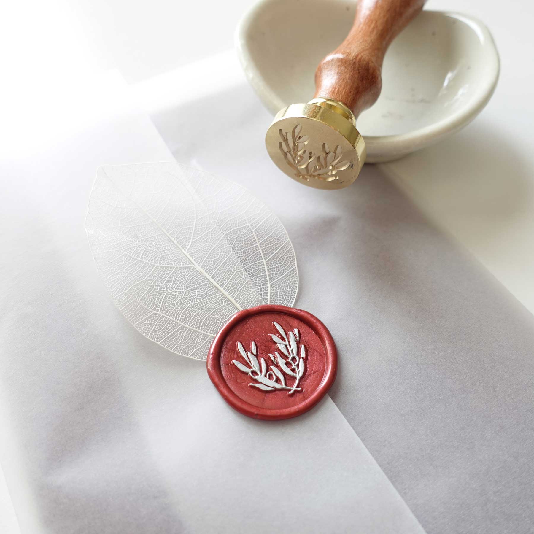 Olive Leaves Wax Stamp Head