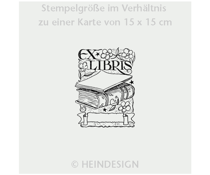Stamp: Ex Libris with Book