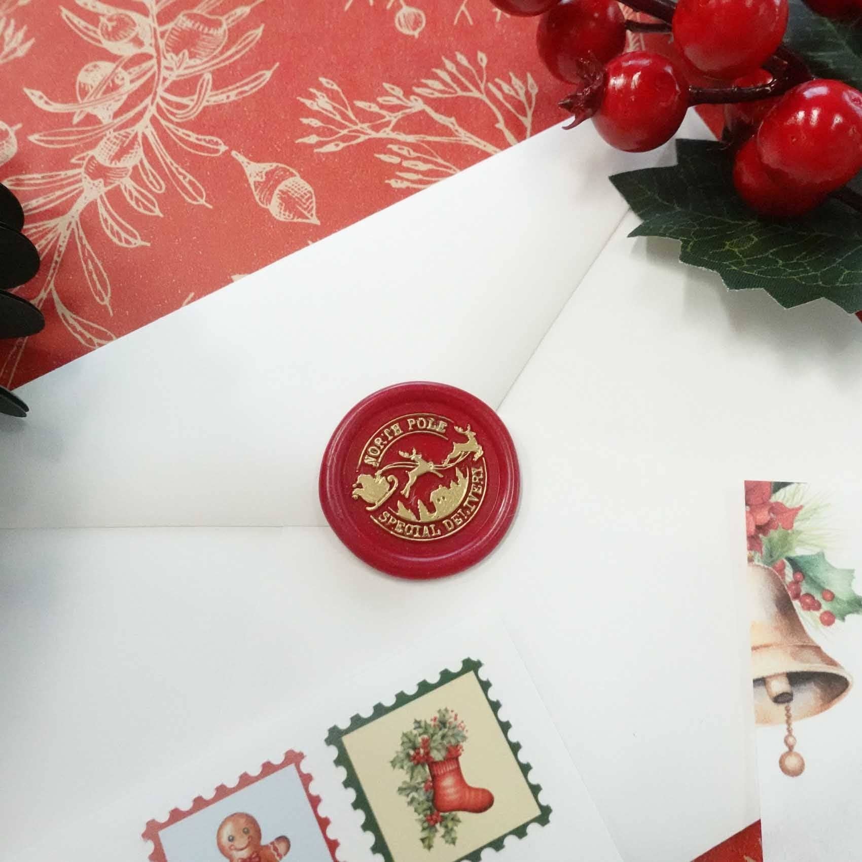 North Pole Special Delivery wax seal stamp, wax seal kit or stamp head
