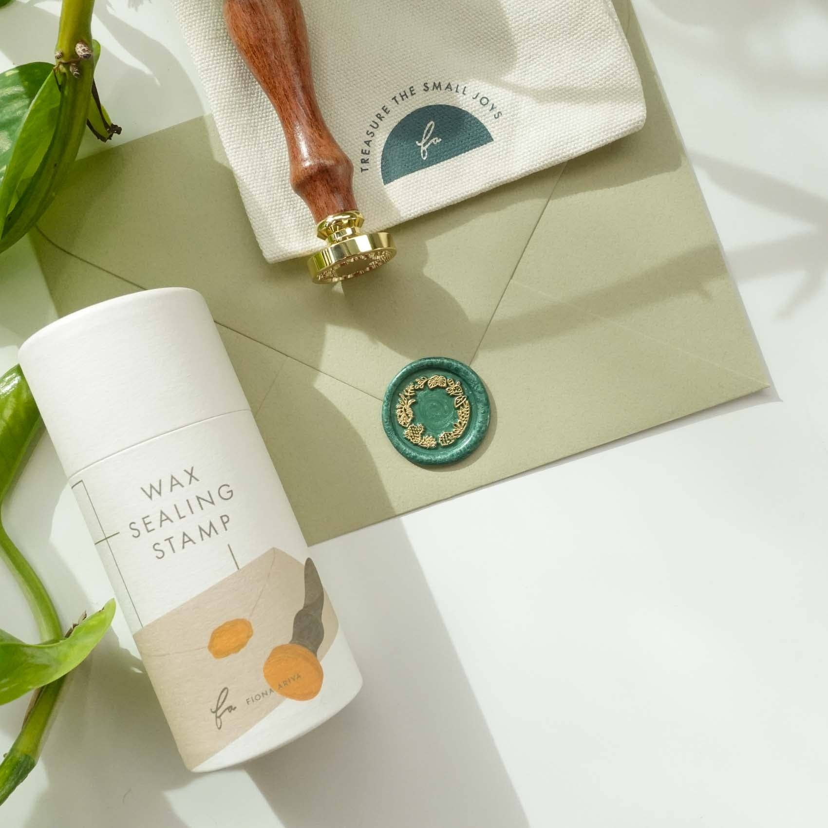 House Plant Wreath wax seal stamp